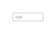 Um NumberBox mostrando um valor de 0,00.