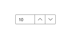 Uma NumberBox com um botão de seta para baixo e botão de seta para cima ao lado.