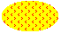 Ilustração de uma elipse preenchida com linhas alternadas de símbolos maiores e menores que, sobre uma cor de plano de fundo