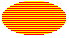 Ilustração de uma elipse preenchida com linhas horizontais densamente espaçadas sobre uma cor da tela de fundo 