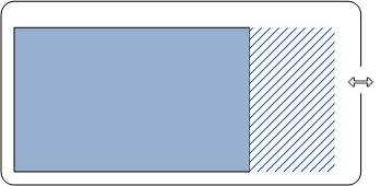 ilustração mostrando como a região de atualização muda quando uma janela é redimensionada
