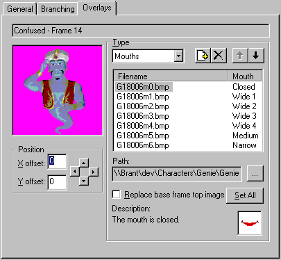 Captura de tela que mostra a página 'Sobreposições' com um arquivo selecionado.