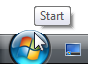 captura de tela do botão iniciar do Windows com a dica de informações 