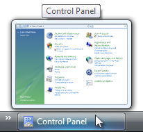 captura de tela da miniatura das categorias do painel de controle 