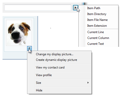 captura de tela das setas à direita dos controles