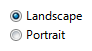 captura de tela de botões de opção paisagem/retrato 