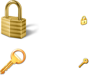 imagens de ícones de bloqueio e chave