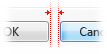 Imagem mostrando espaçamento entre botões 