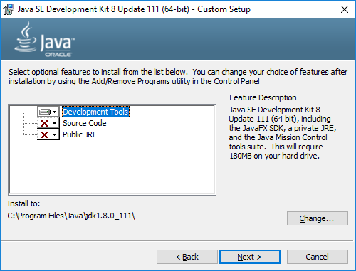 Instalando as Ferramentas de Desenvolvimento no instalador do JDK