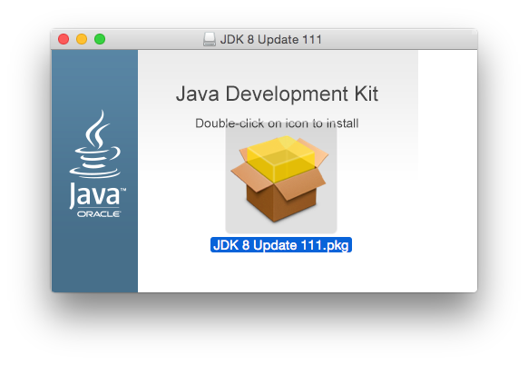 Executando o instalador do JDK no macOS