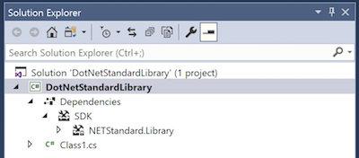 NETStandard.Library no projeto Project