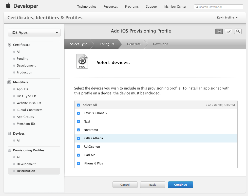 Select the iOS devices that app will be allowed to run on