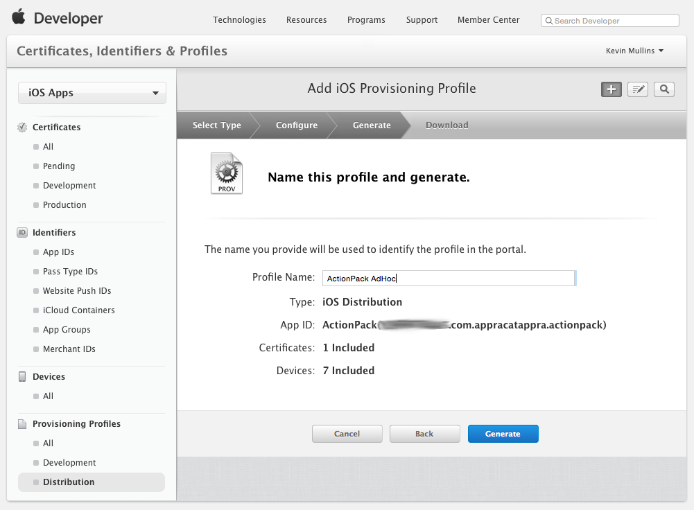Enter a Name for the new Distribution Profile