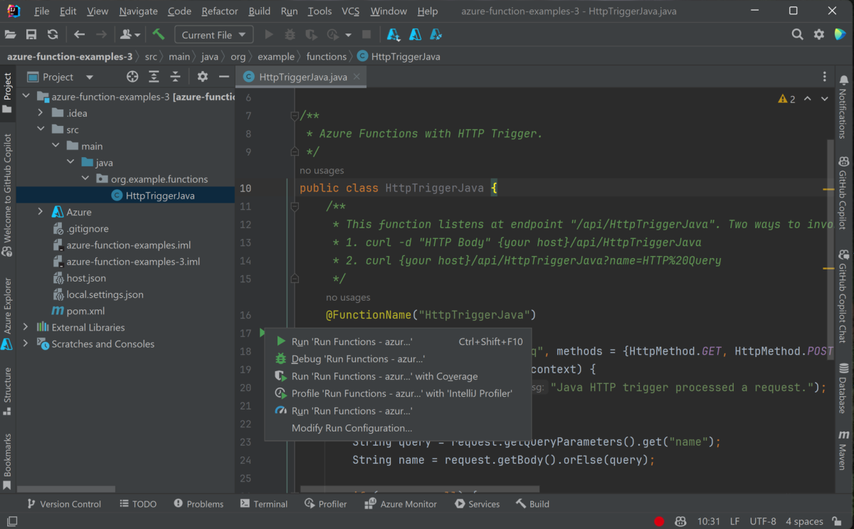 Projeto de execução local.