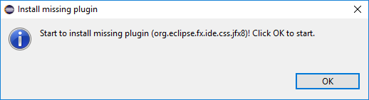 Instale o plugin ausente E(fx)clipse.