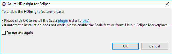 Instalação automática do plug-in Scala.