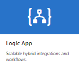 Captura de ecrã que mostra o bloco do Logic App.