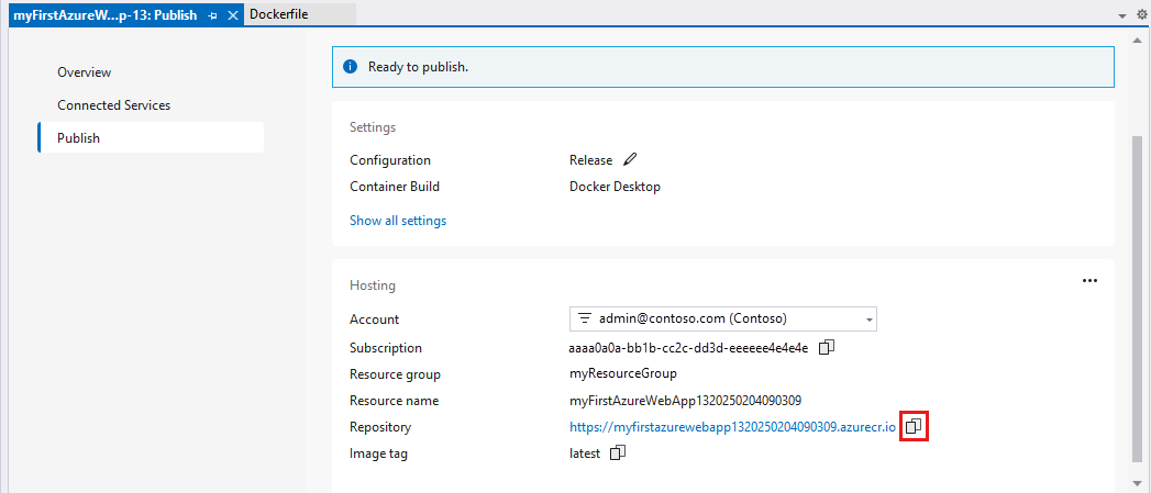 Captura de ecrã que destaca o nome do repositório.
