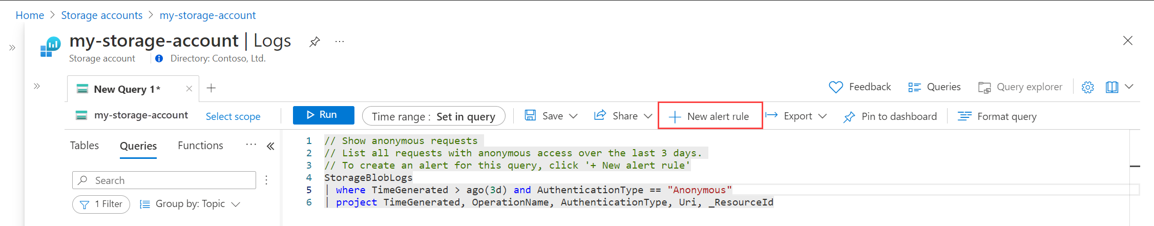 Criar regra de alerta