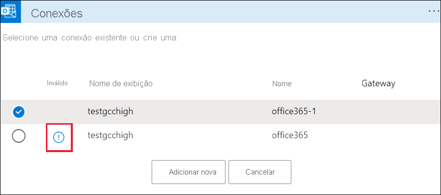 A captura de ecrã mostra como selecionar o ícone de informação.