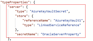 Captura de ecrã de usar Azure Key Vault no servidor.