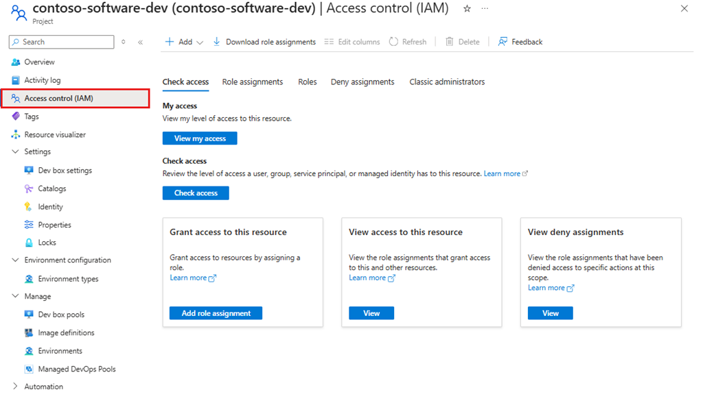 Captura de tela que mostra a página para controle de acesso ao projeto.