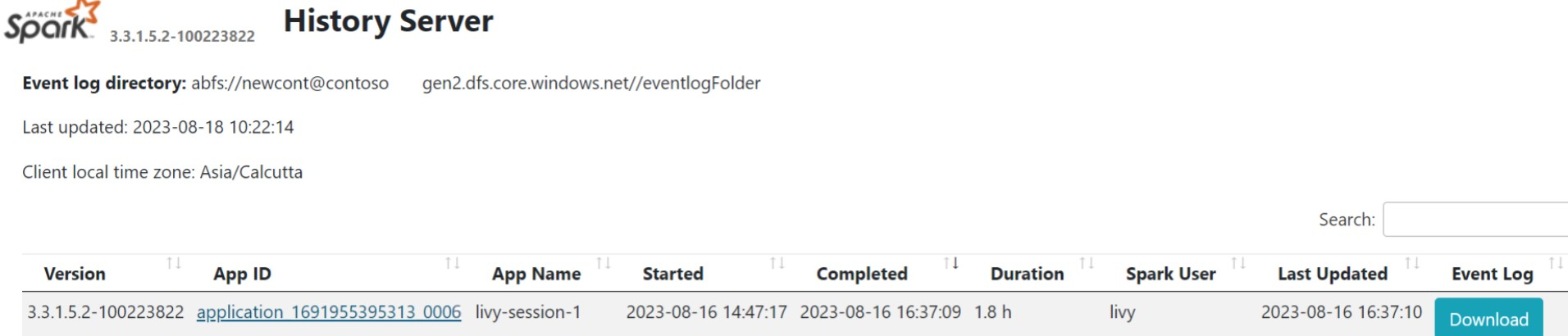 Captura de tela mostrando como executar a interface do usuário do Spark.
