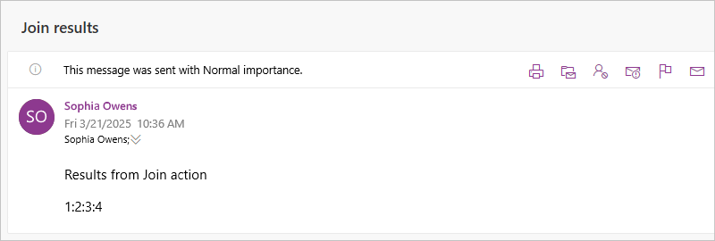 A captura de tela mostra o e-mail com os resultados da ação Ingressar.