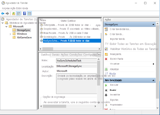 Uma captura de tela do agendamento de uma sessão de upload do VSS.