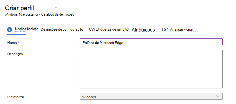 Insira Nome e Descrição