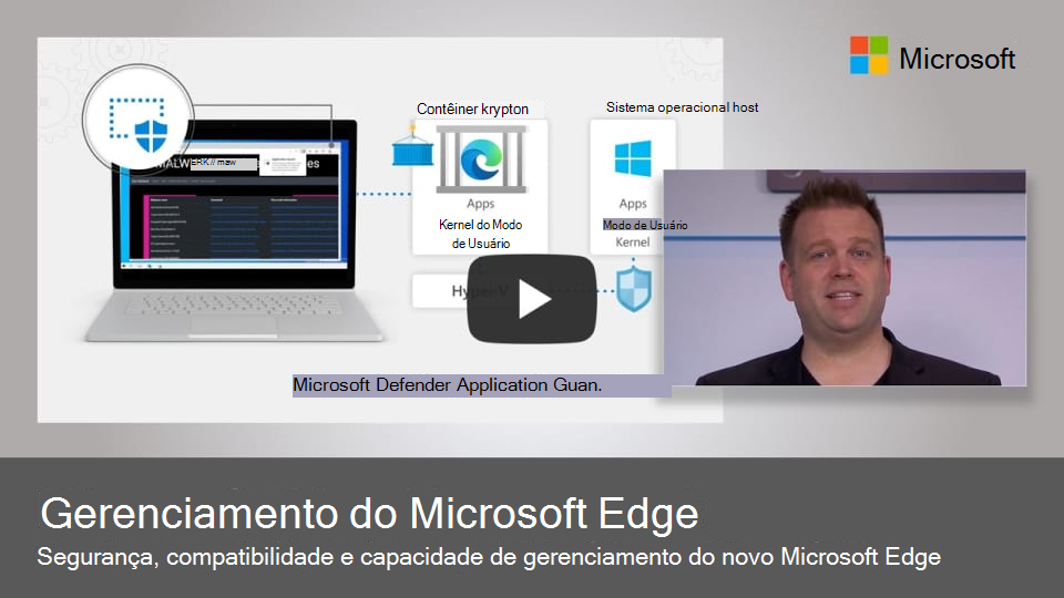 Microsoft Edge Segurança, compatibilidade e capacidade de gerenciamento do Microsoft Edge