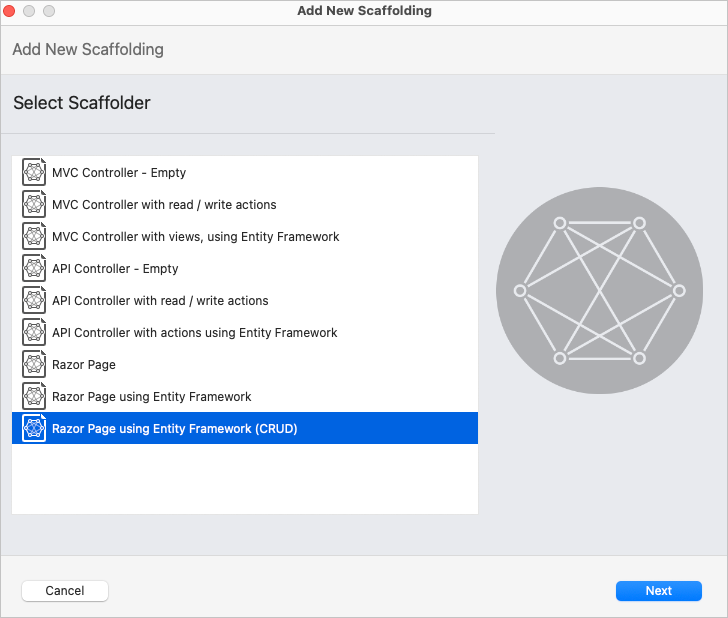 Adicionar Scaffolding no Mac