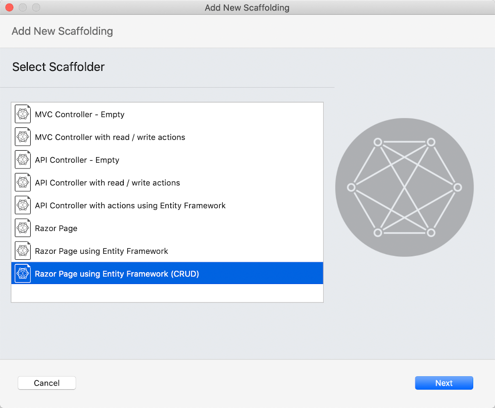 Adicionar Scaffolding no Mac