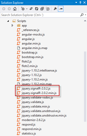 de JavaScript do SignalR Referências de JavaScript do SignalR Referências