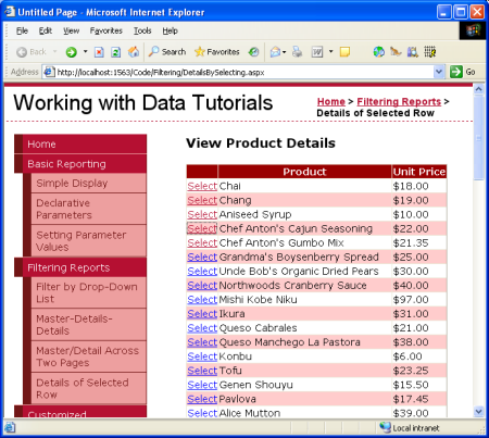 Quando visitado pela primeira vez, somente o GridView é exibido