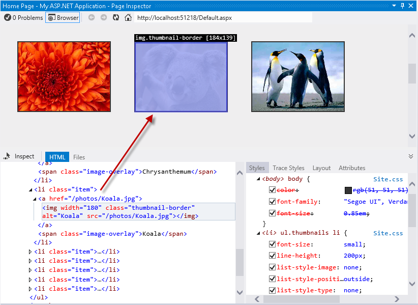 Selecionando um elemento HTML na página Selecionando um elemento HTML na página