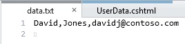 Captura de tela do arquivo dot t x t de dados mostrando que os dados inseridos nos campos do navegador da Web foram registrados no arquivo t x t.