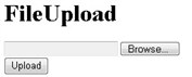 Captura de tela da página do navegador da Web Upload de Arquivos mostrando o seletor de arquivos auxiliar de Upload de Arquivo e o botão Carregar.