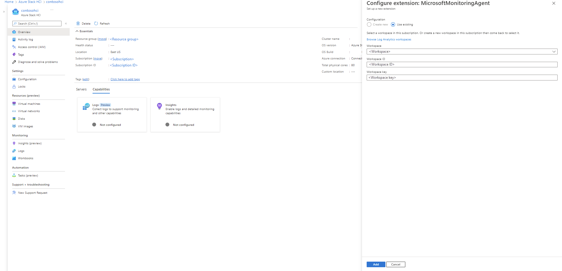 Habilitar o Log Analytics no portal do Azure