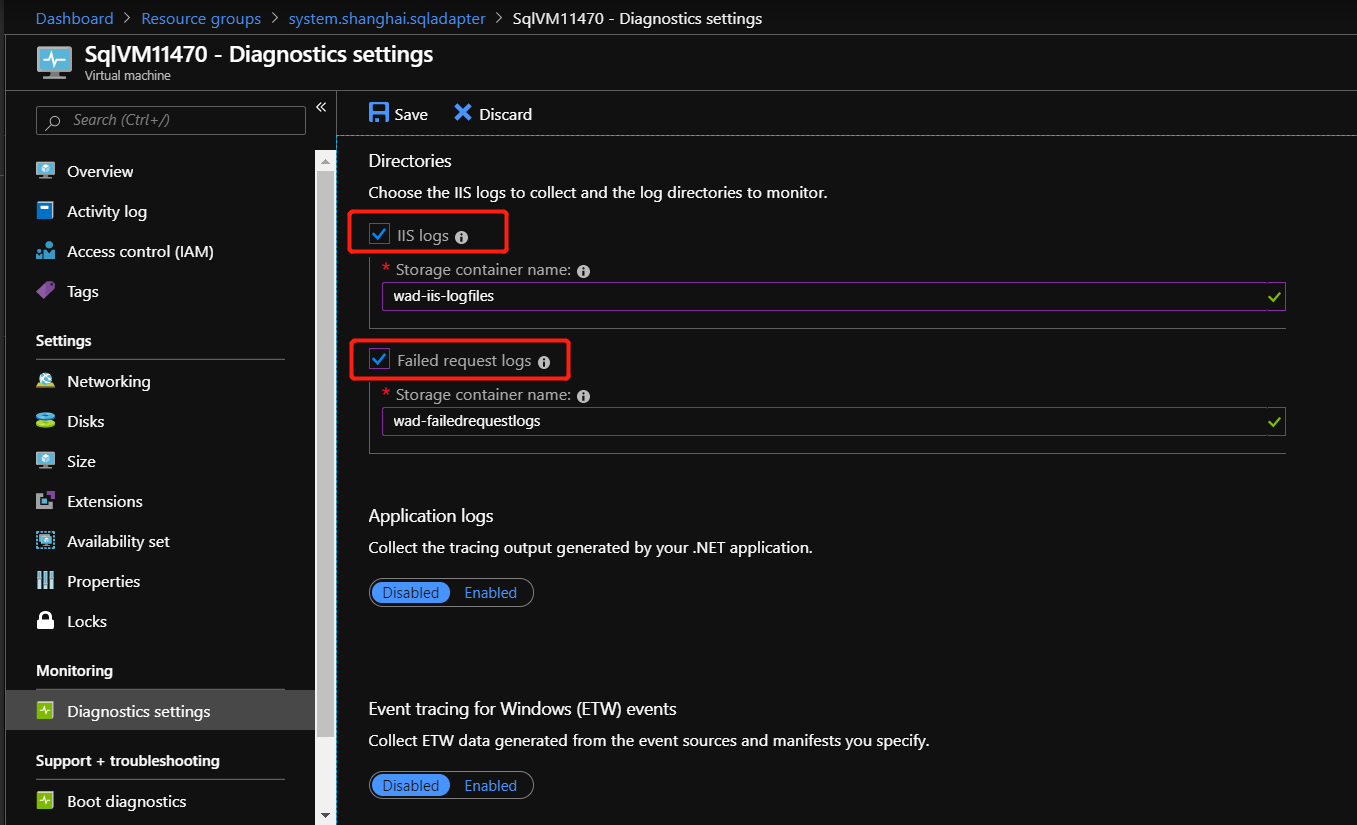 Adicionar registos IIS