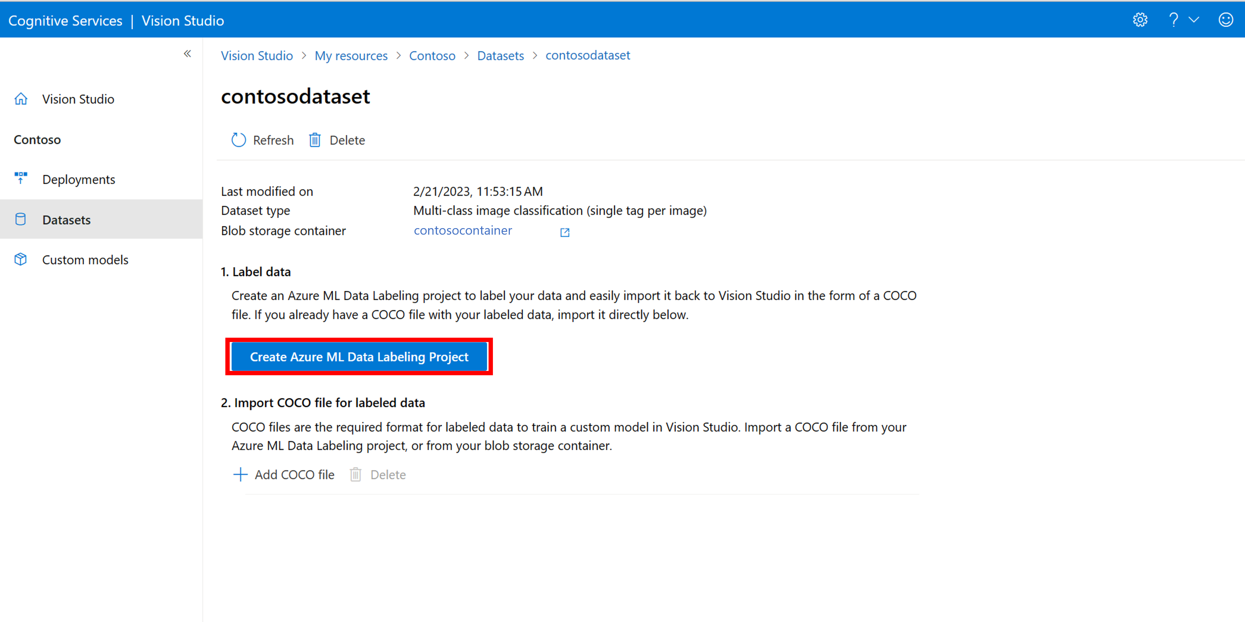 Escolha o Azure Machine Learning