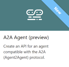 Captura de ecrã da seleção do mosaico da API do agente A2A no portal.
