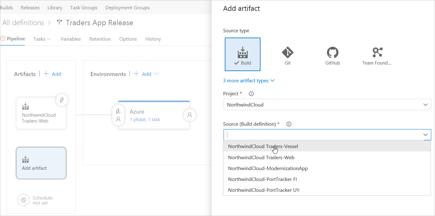 Adicionar novo artefato para o aplicativo Azure Stack Hub nos Serviços de DevOps do Azure
