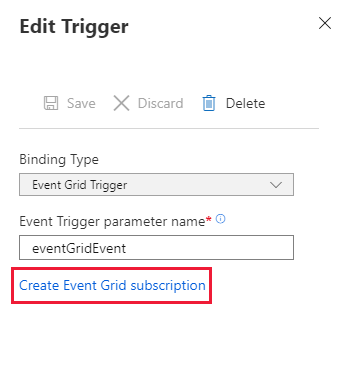 Crie a subscrição do Event Grid.
