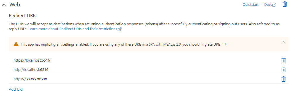 Para permitir que vários usuários em uma organização registrem o Windows Admin Center usando a mesma ID do aplicativo do Azure, adicione URIs de redirecionamento