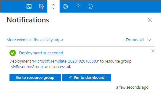 Notificação do portal para implementação de modelo ARM