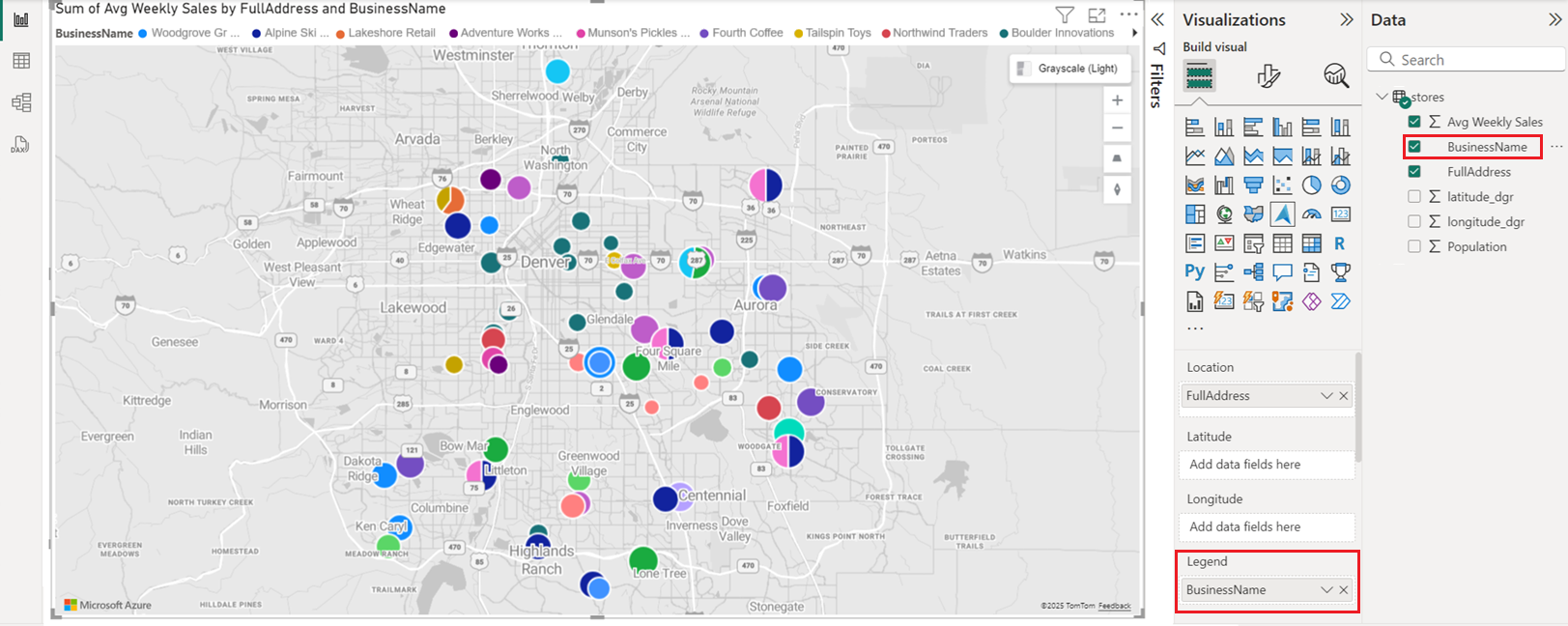 Adicionar uma camada de bolhas a um visual do Power BI do Azure Maps -  Microsoft Azure Maps