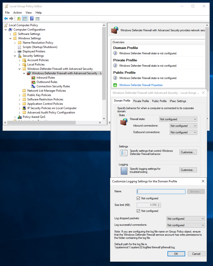 Captura de ecrã que mostra todos os passos para ativar o registo.