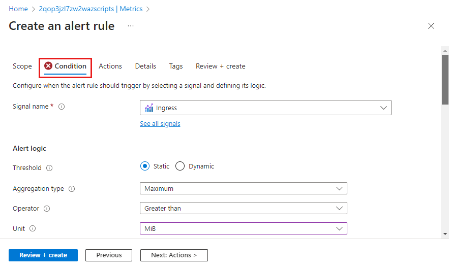 Configuração de regras de alerta