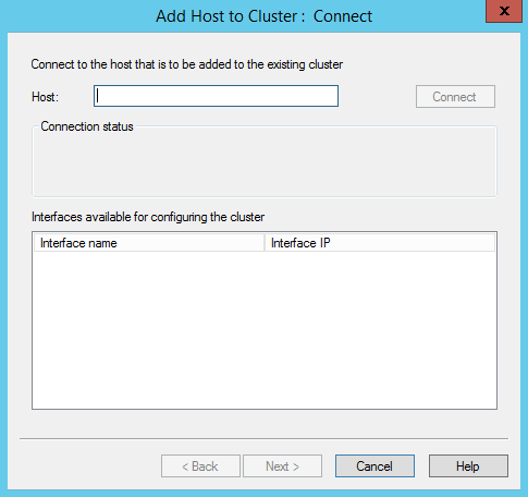 Gerenciador de balanceamento de carga de rede – Adicionar host ao cluster: Conectar
